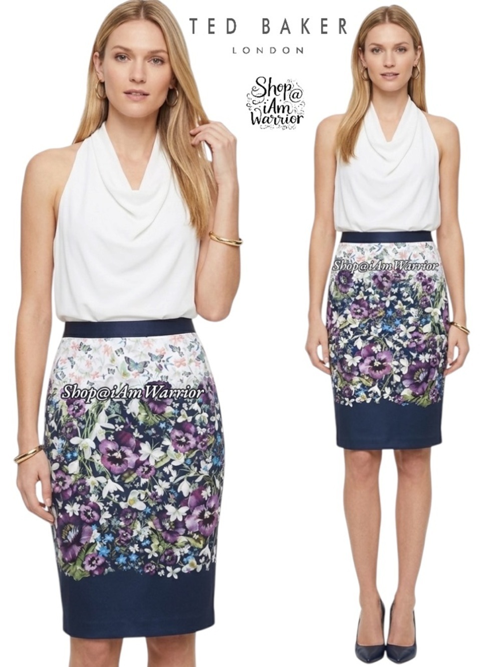 Ted Baker London floral bird butterfly pencil skirt *shop@iamwarrior